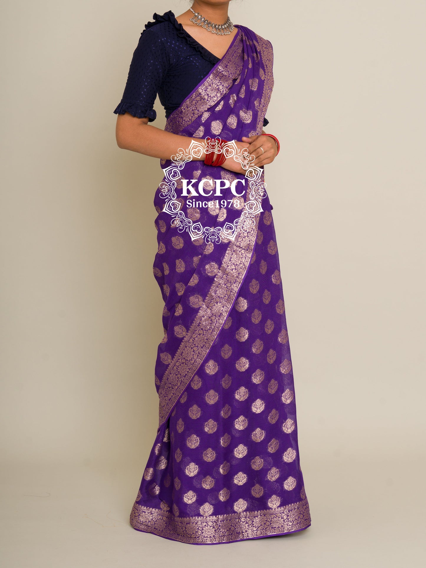 Pure Georgette Banarasi Zari Weaving Saree, Or , KCPC