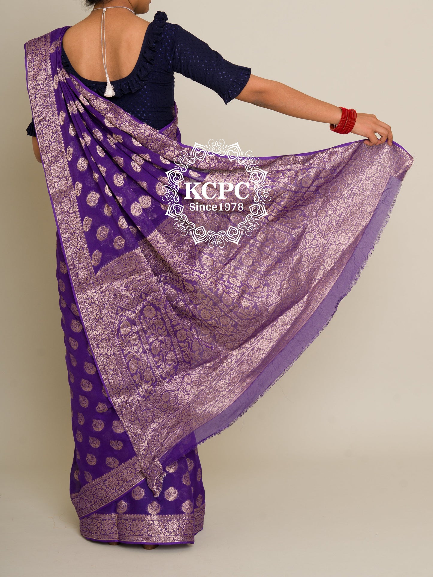 Pure Georgette Banarasi Zari Weaving Saree, Or , KCPC