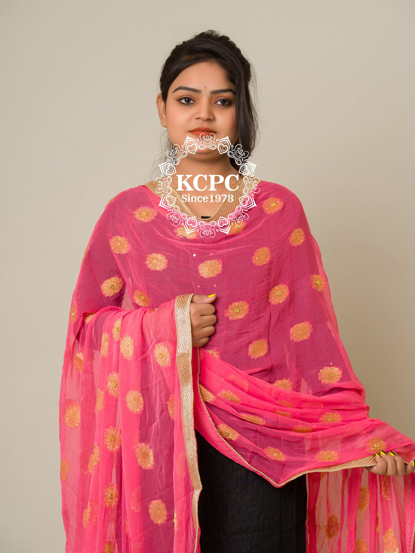 New dollar butti chiffon moti border bridal dupattas