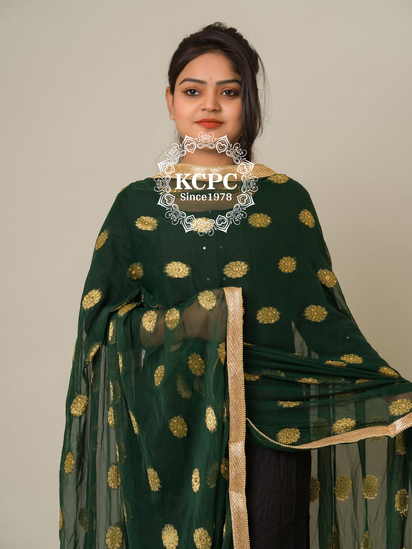 New dollar butti chiffon moti border bridal dupattas
