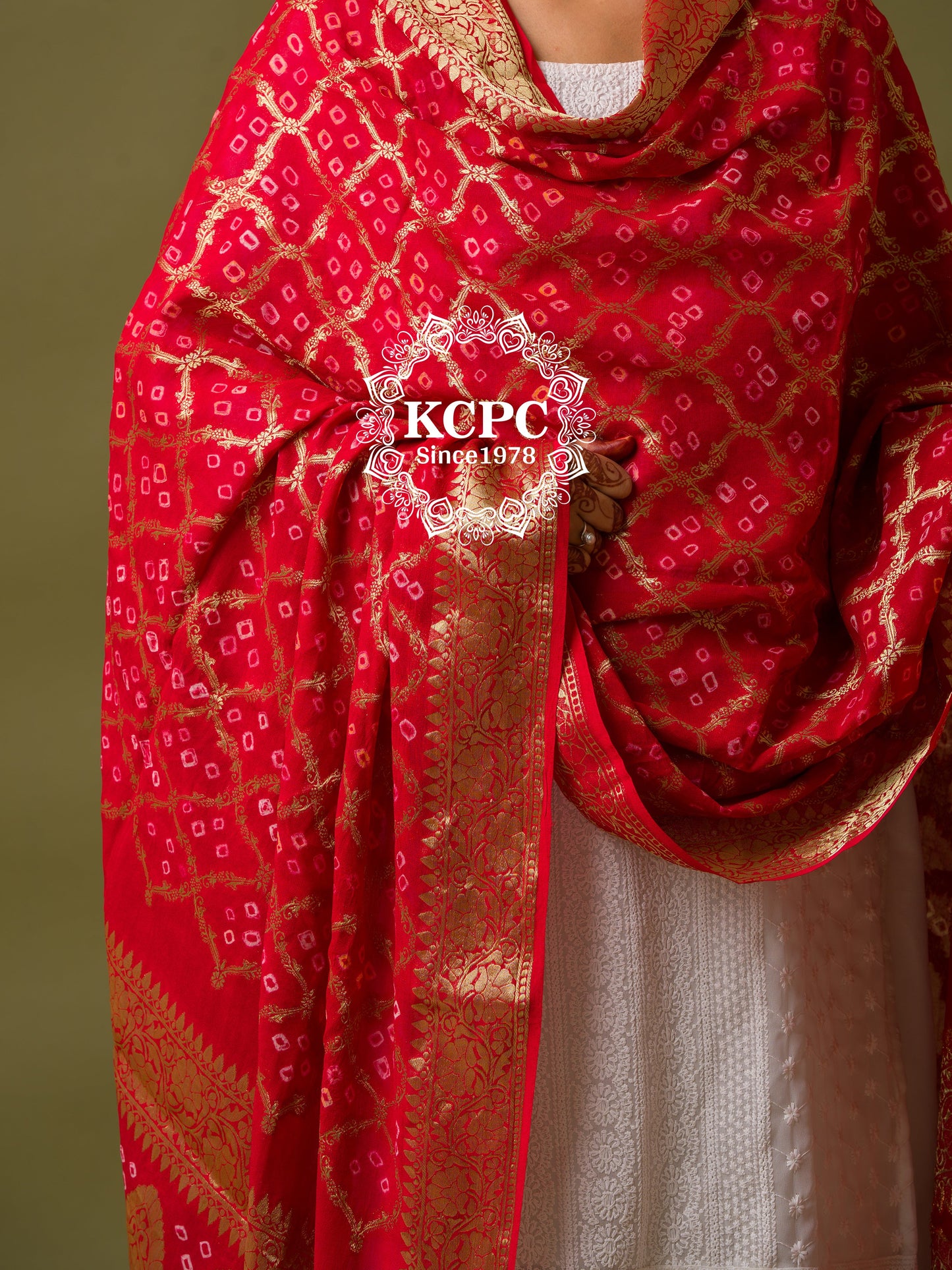 Pure Georgette Banarasi Bandhani Dupatta