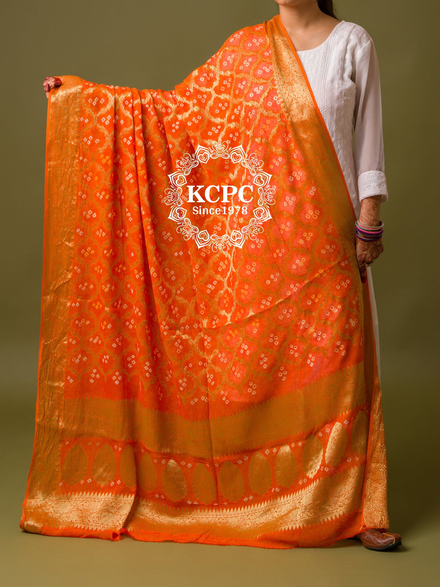 Pure Georgette Banarasi Bandhani Dupatta