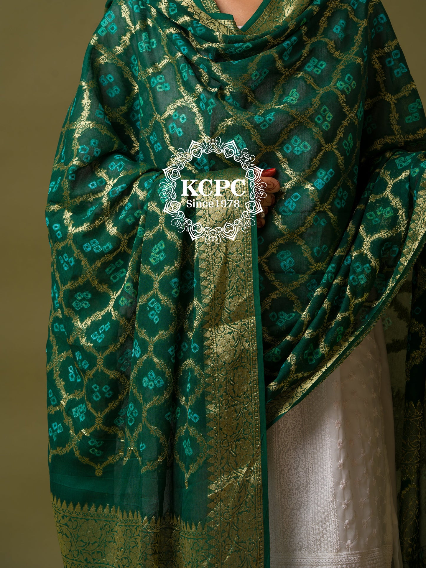 Pure Georgette Banarasi Bandhani Dupatta