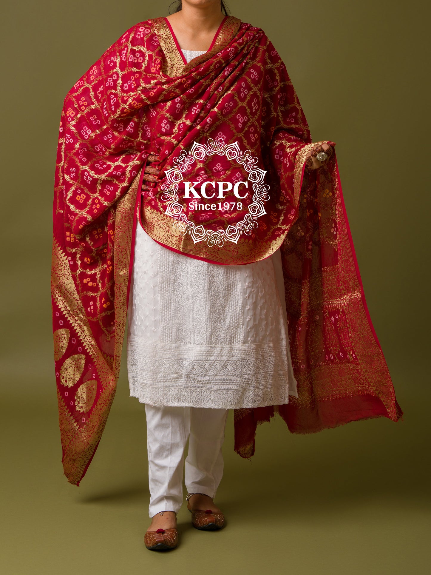 Pure Georgette Banarasi Bandhani Dupatta