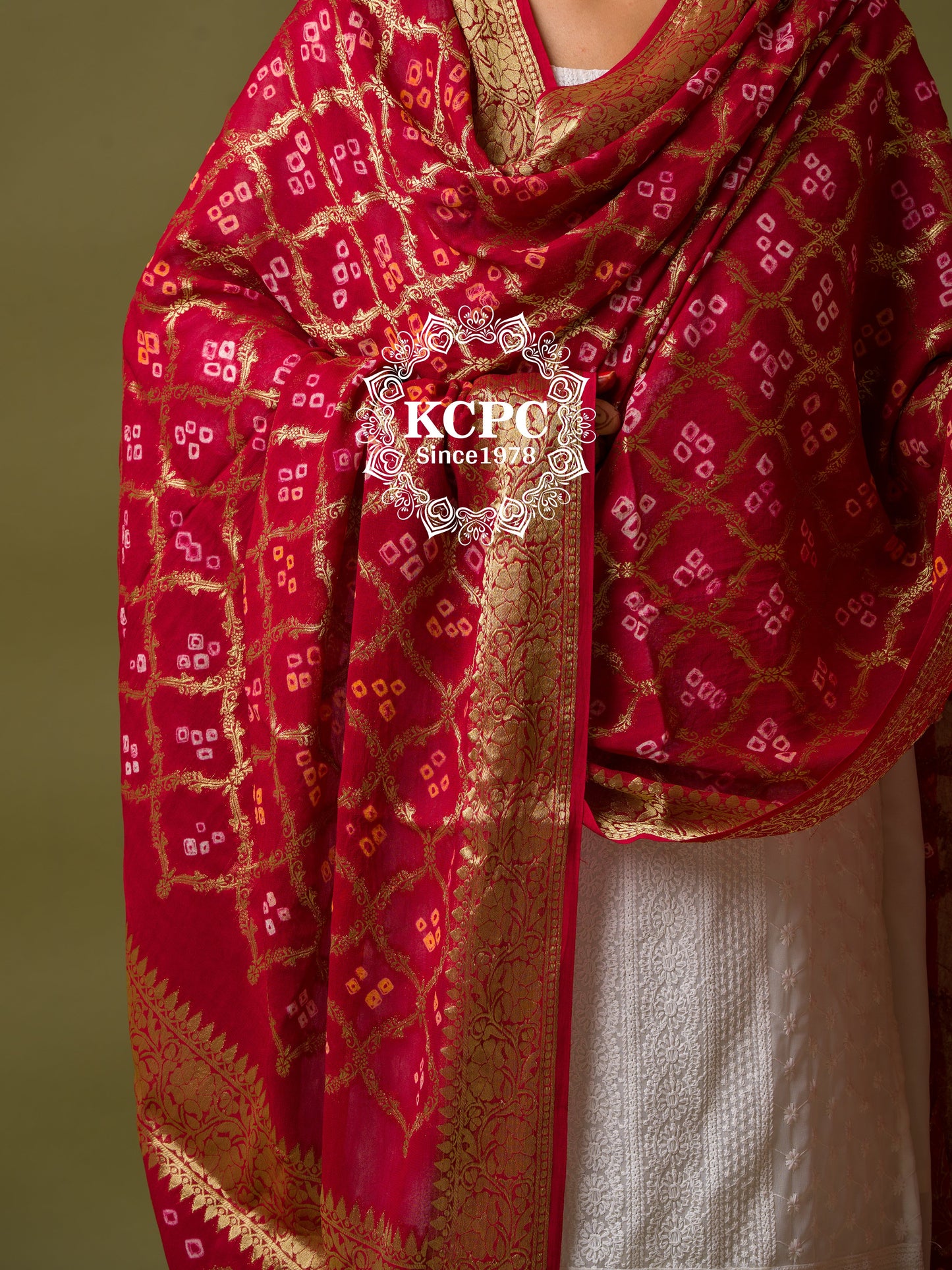 Pure Georgette Banarasi Bandhani Dupatta
