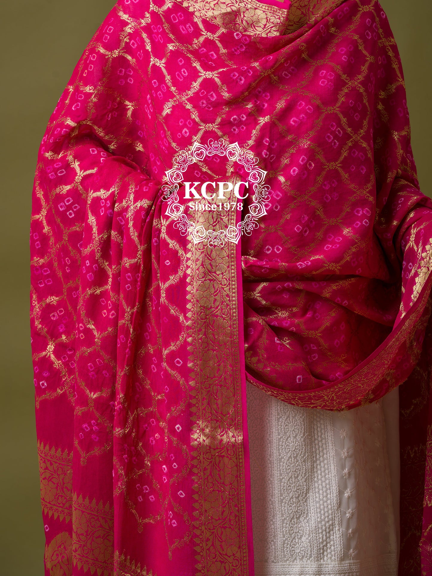 Pure Georgette Banarasi Bandhani Dupatta