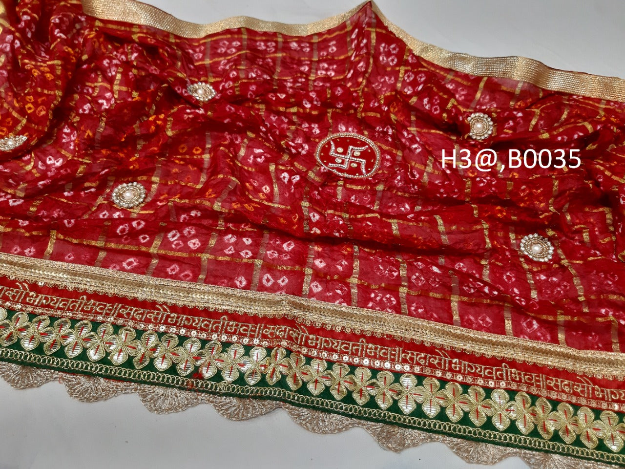 Heavy Pure Georgat/gharchola Open Full Size Beautiful Chunri, OR, RSC