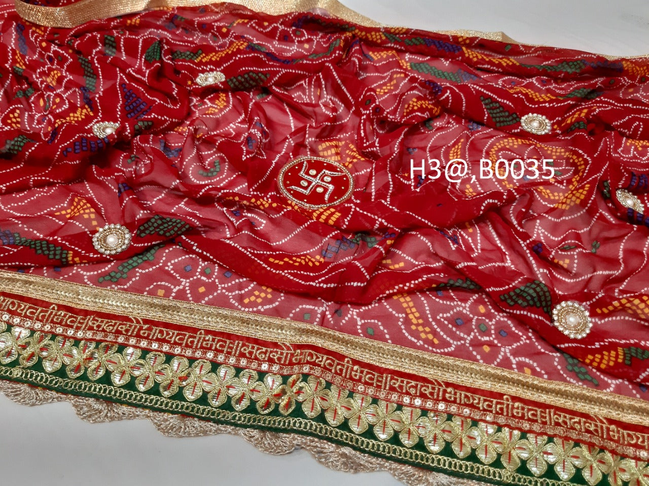 Heavy Pure Georgat/gharchola Open Full Size Beautiful Chunri, NR, RSC