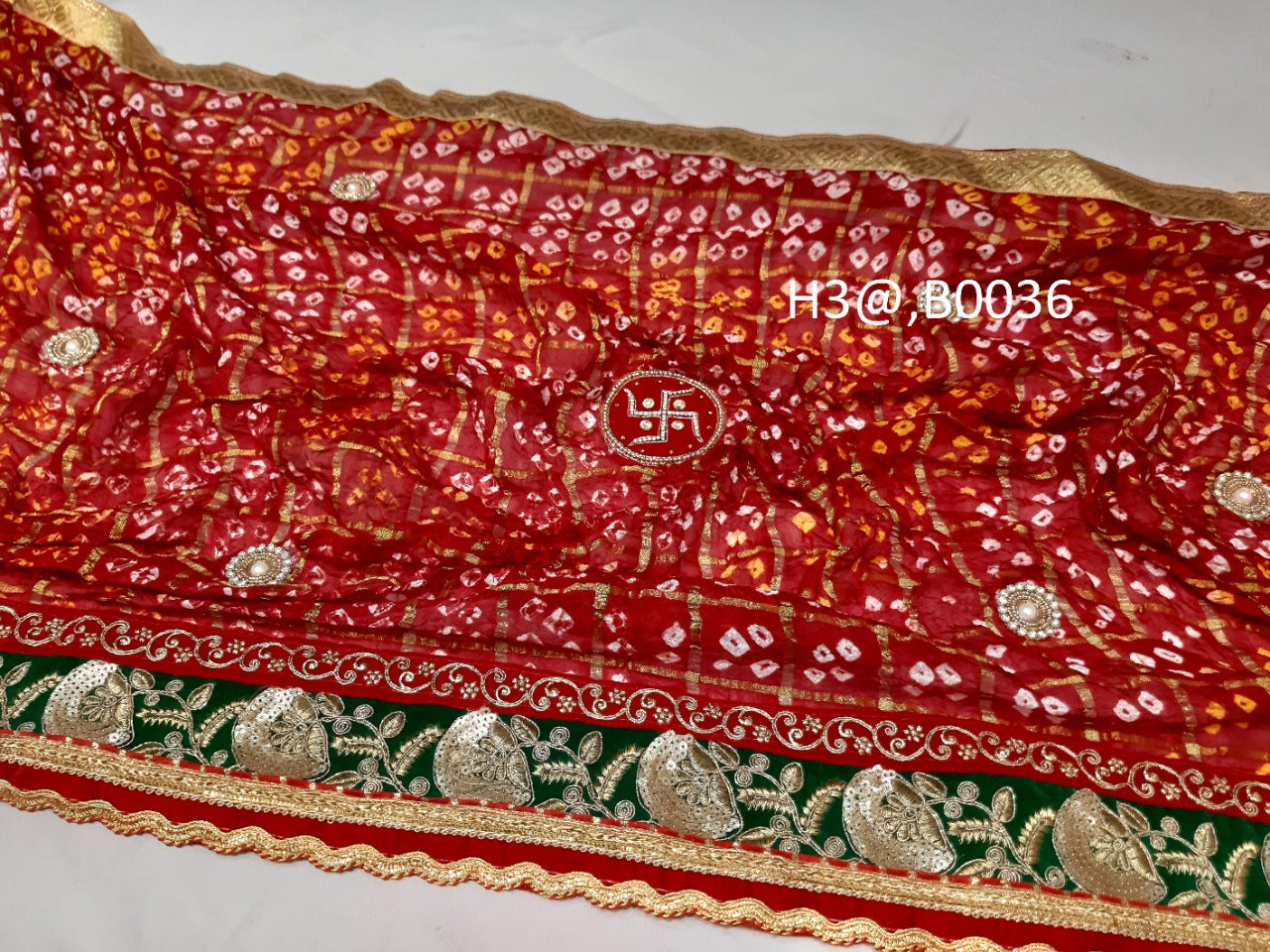 Heavy Pure Georgat/gharchola Open Full Size Beautiful Chunri, NR, RSC