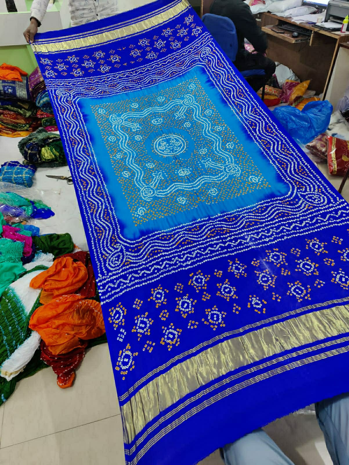 Pure Gaji Silk Bandhani chandokhani dupatta