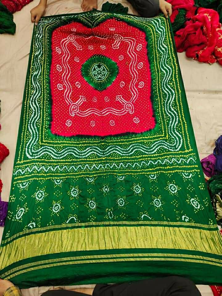 Pure Gaji Silk Bandhani chandokhani dupatta