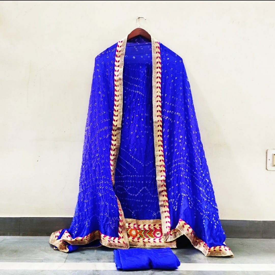 Bandhej silk Gotapatti suits, OR, KCPC