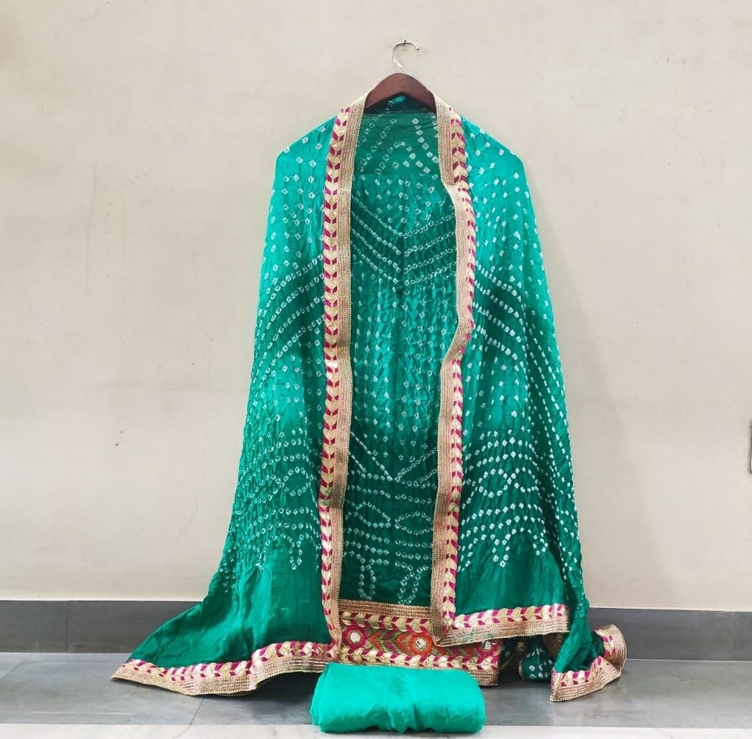 Bandhej silk Gotapatti suits, OR, KCPC