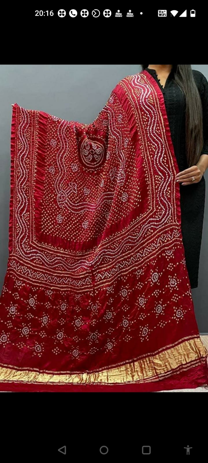 Pure Gaji Silk Bandhani chandokhani dupatta