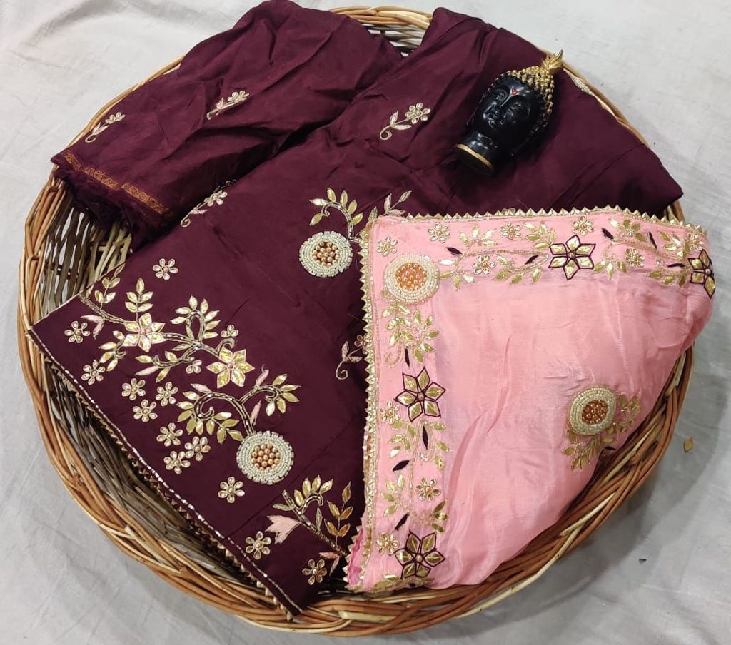 Designer Cut dana work partywear jaipuri Gotapatti Lehengas, NR, KML