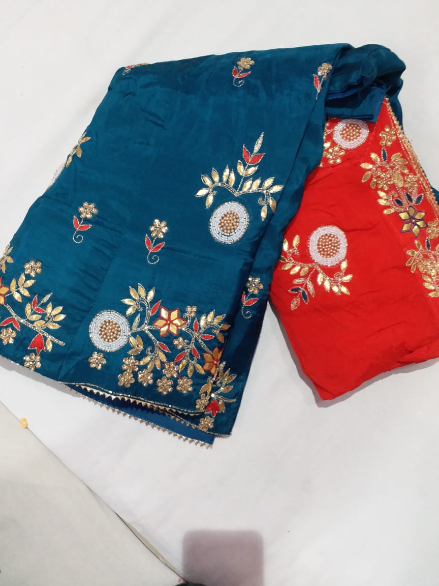 Designer Cut dana work partywear jaipuri Gotapatti Lehengas, NR, KML