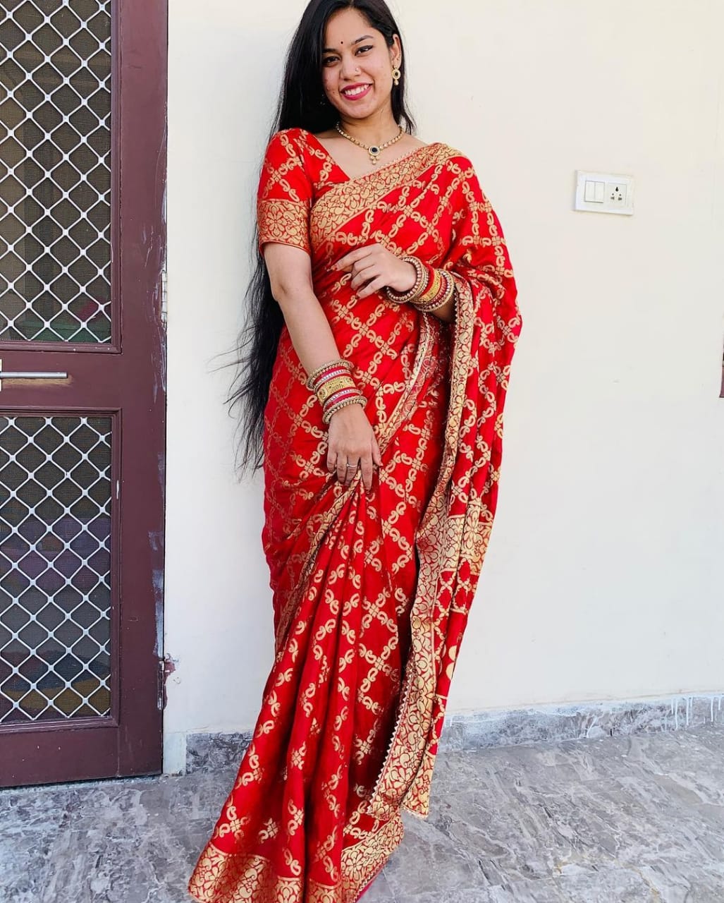 Banarasi Jackard Silk Double Kerry Jaal Sarees IR,kcpc