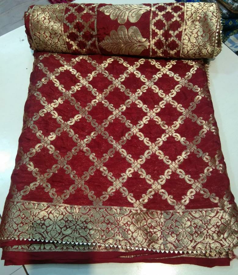 Banarasi Jackard Silk Double Kerry Jaal Sarees IR,kcpc