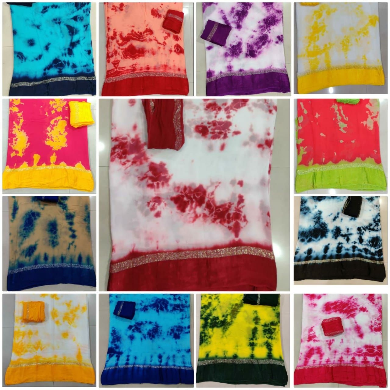 Pure Georgette Shibori Satin Patta Border Saree