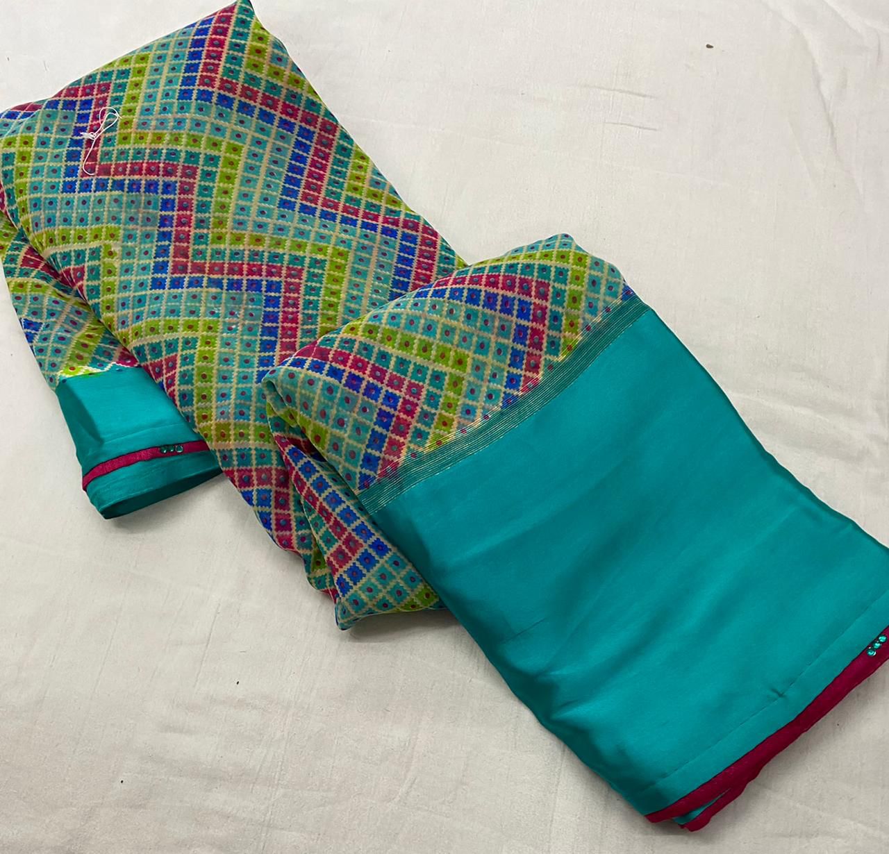 Weightless satin patta saree with jhalar in pallu digital prints, OR, HRD