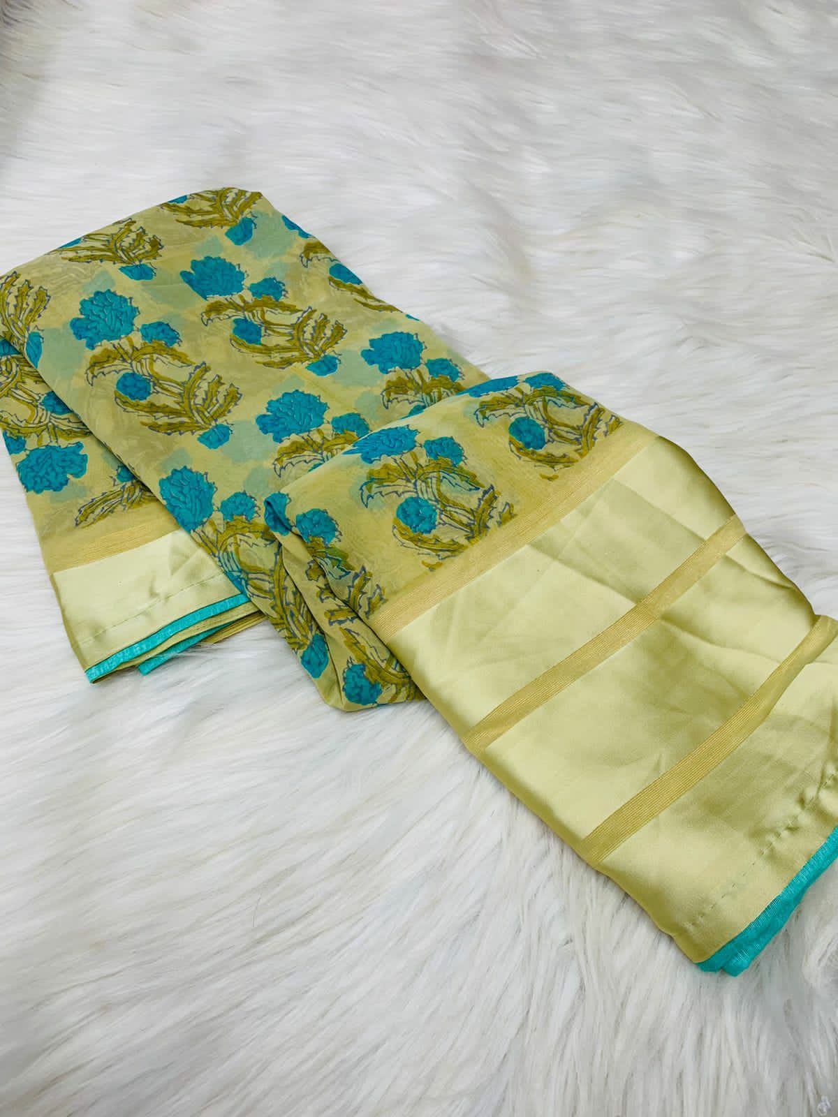 Weightless satin patta saree with jhalar in pallu digital prints, OR, HRD