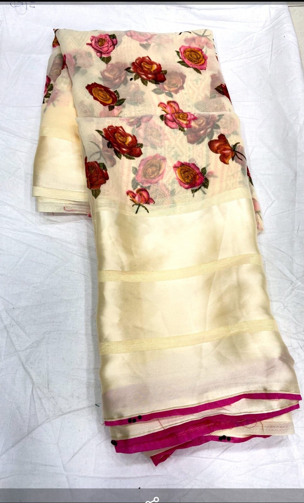 Weightless satin patta saree with jhalar in pallu digital prints, OR, HRD