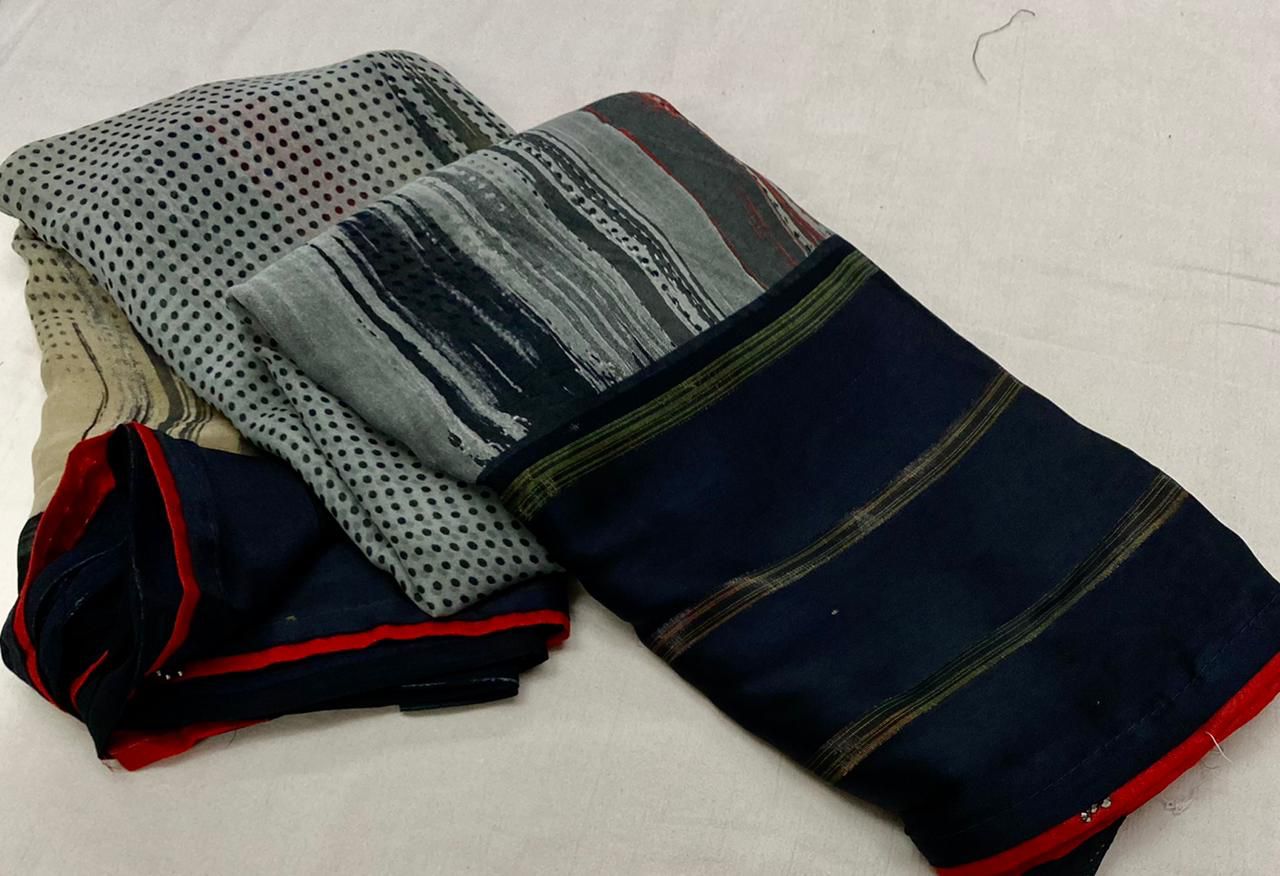 Weightless satin patta saree with jhalar in pallu digital prints, OR, HRD