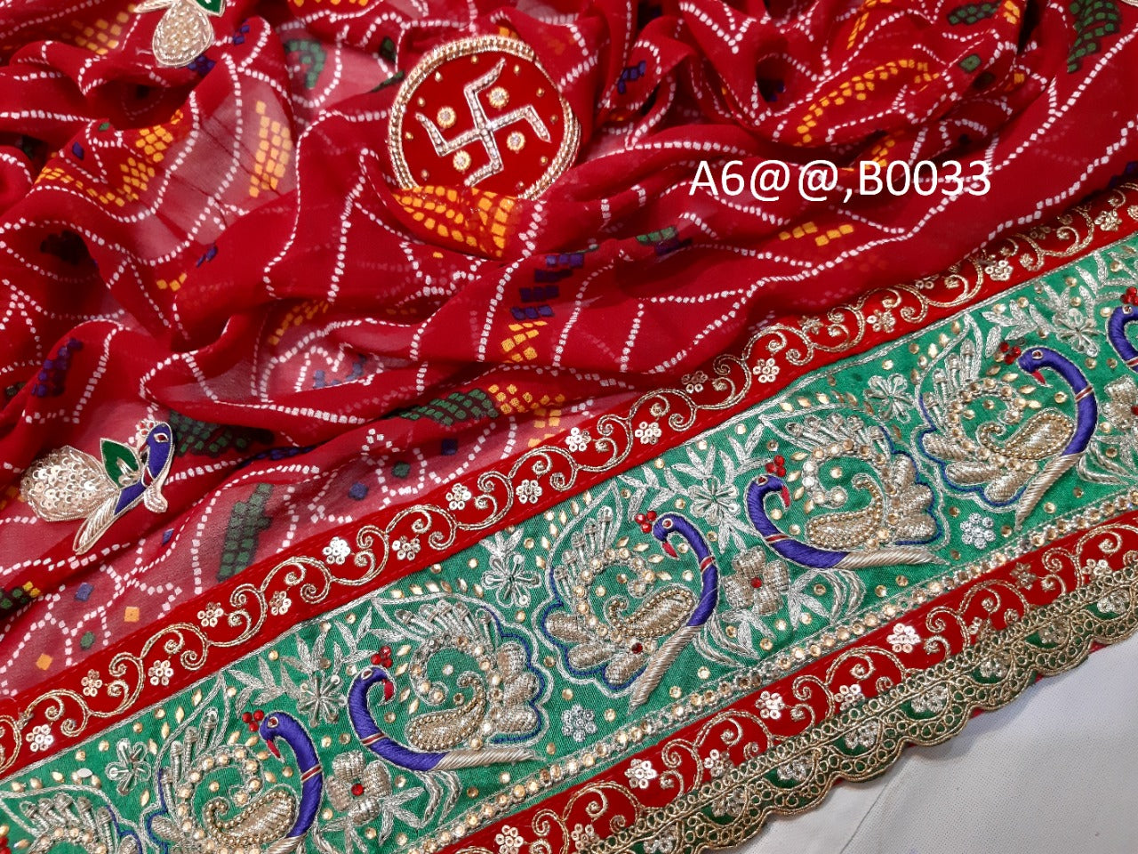 Heavy Khatli Hand Work Based Beautiful Chunri, NR,