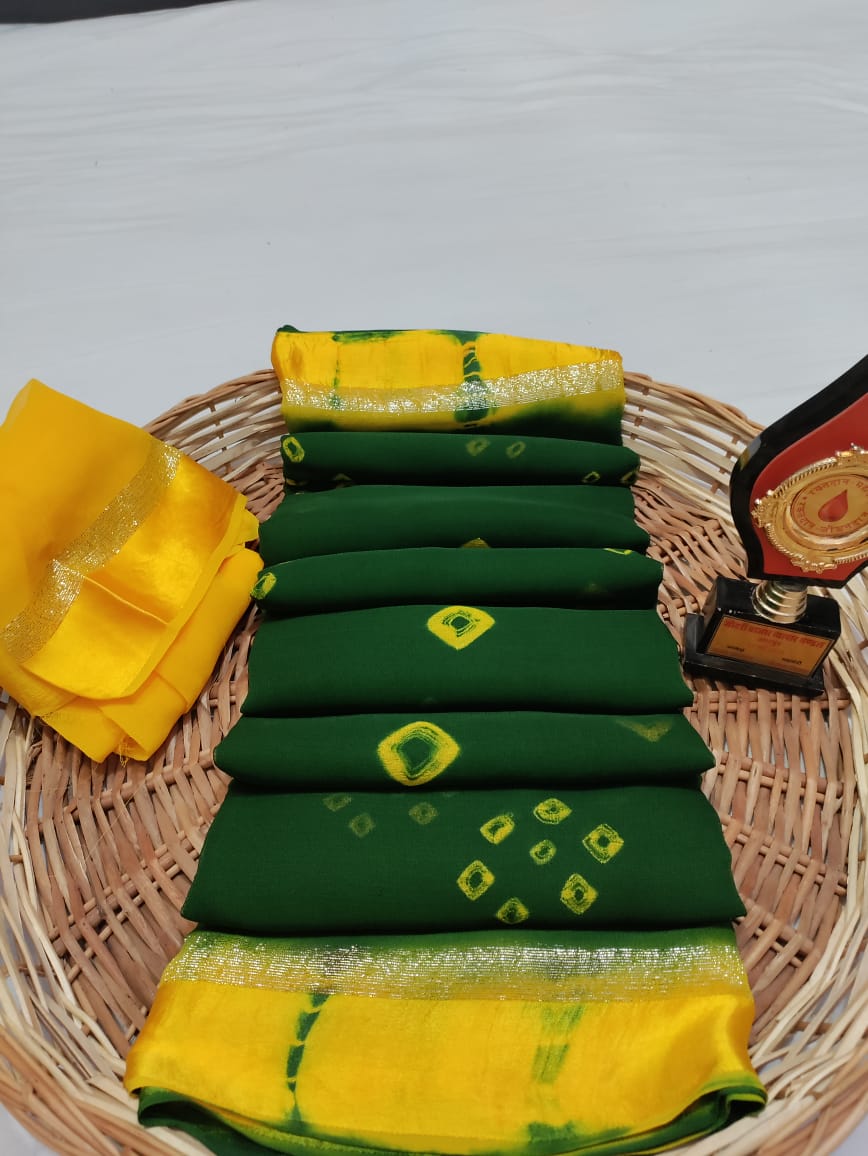 Pure Georgette Bandhani Saree rtk