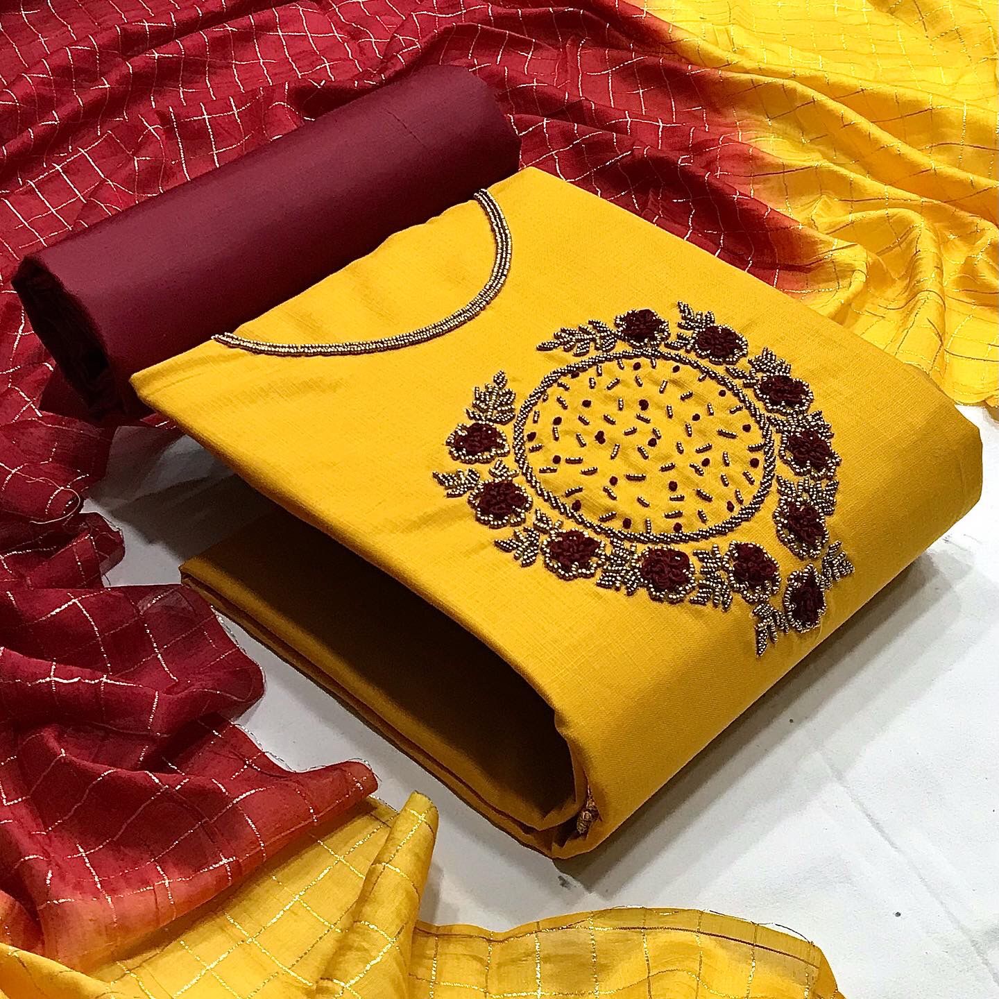 Cotton Handwork salwar suit, OR, VT