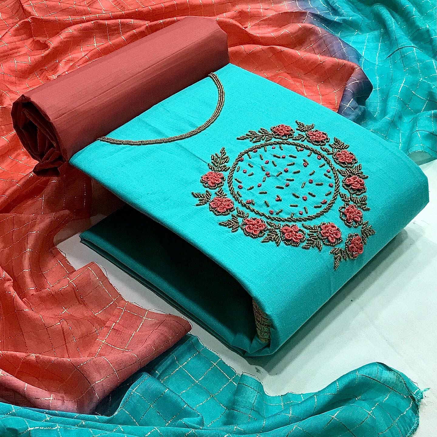 Cotton Handwork salwar suit, OR, VT