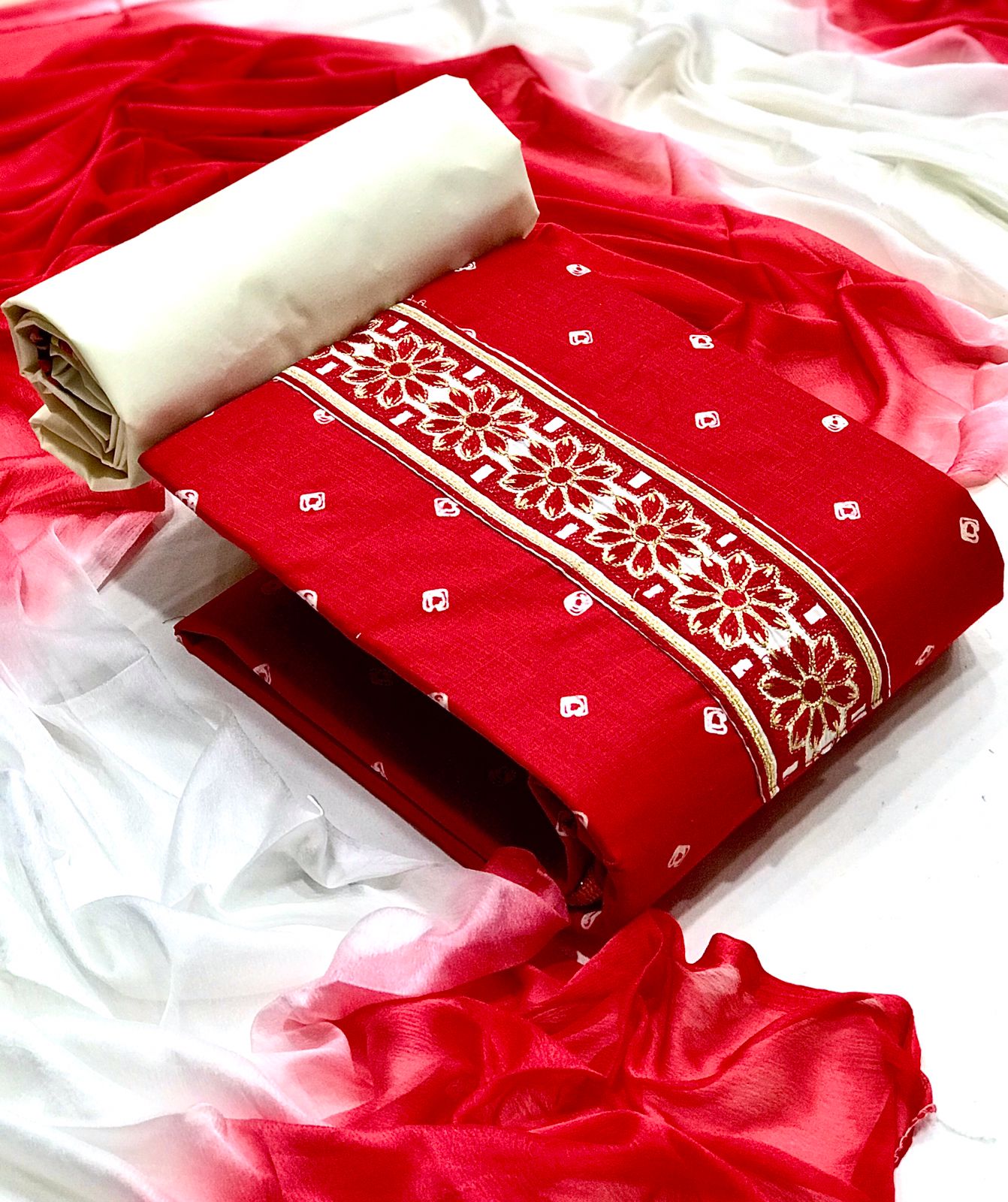 New Cotton Ek Bund Salwar Suit Material, OR, VT