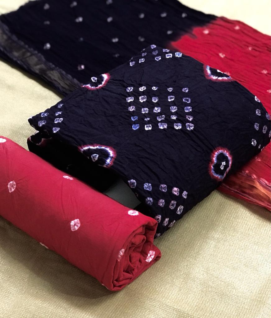 Latest Arrival Bandhani Suit Materials, OR, VT