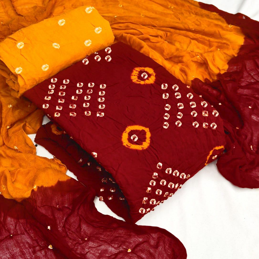 Latest Arrival Bandhani Suit Materials, OR, VT