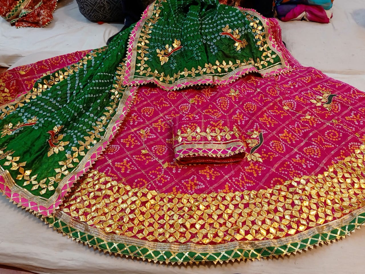 Jaipuri Gotapatti Bandhani Ghatchola Kota doria lehengas kml OR