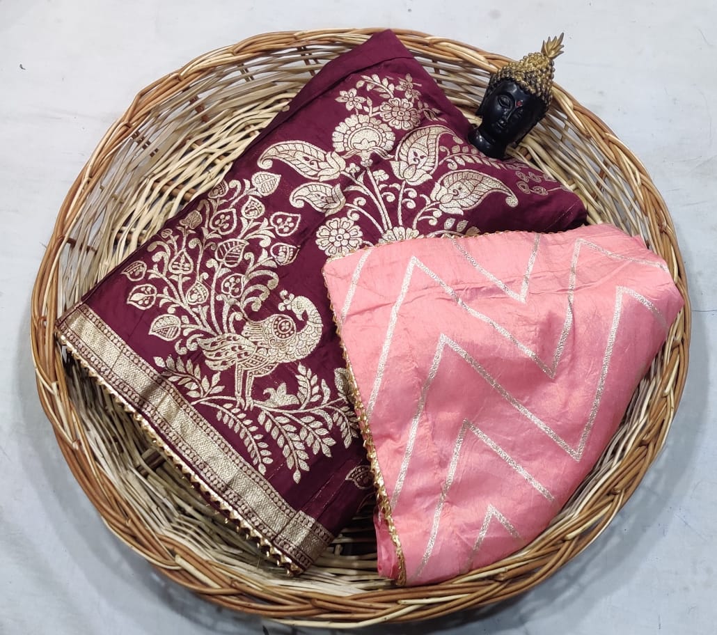 Pure upada banarasi lehenga chunni set kml OR,