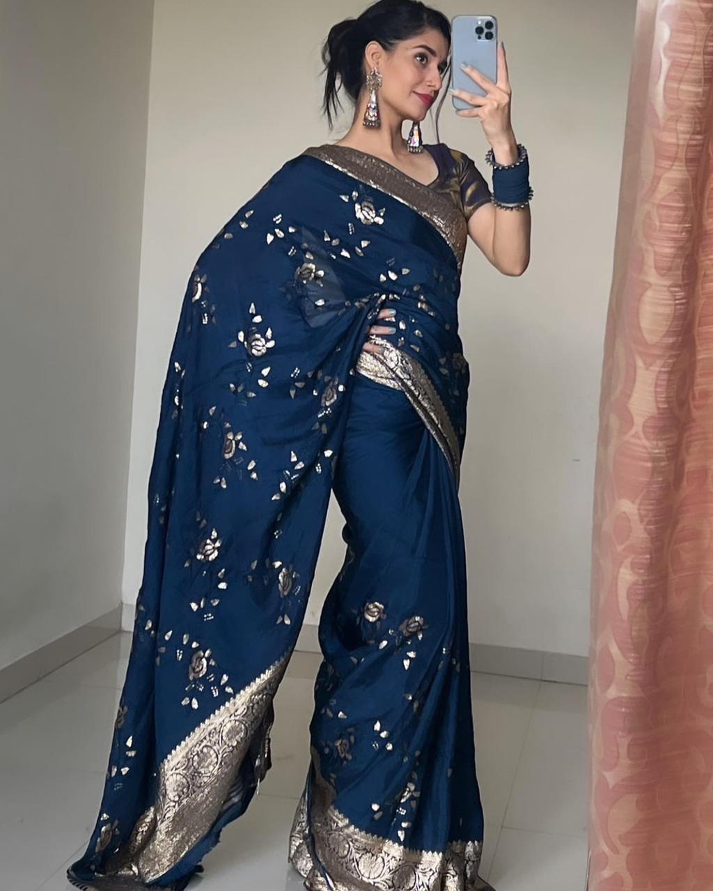 Rusyan silk beautiful Saree