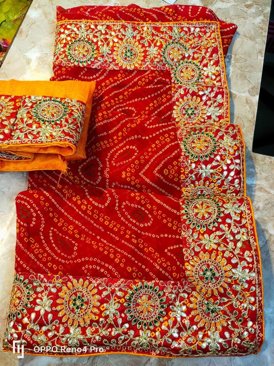 Chunri bandhej gotapatti saree
