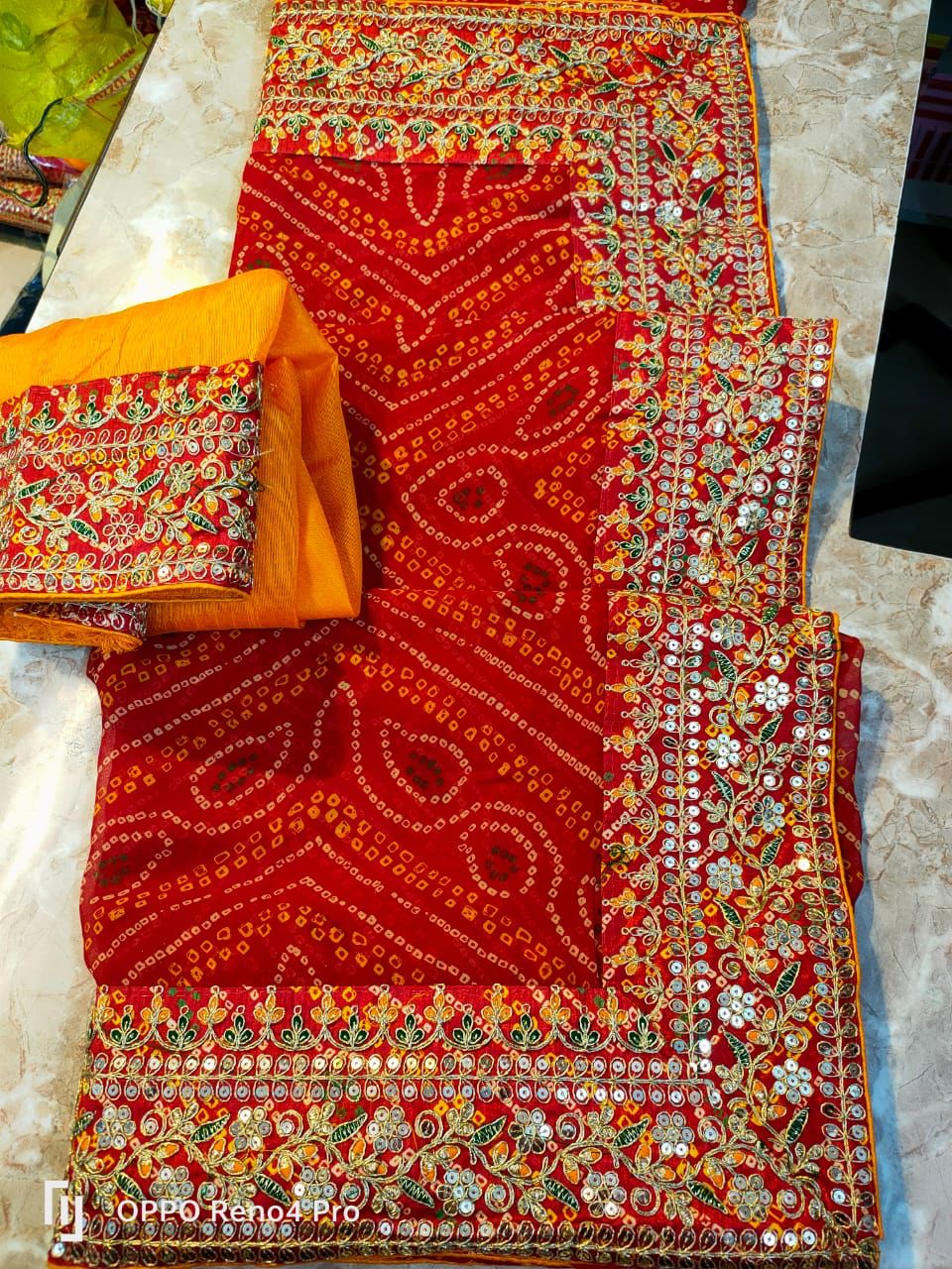 Chunri bandhej gotapatti saree