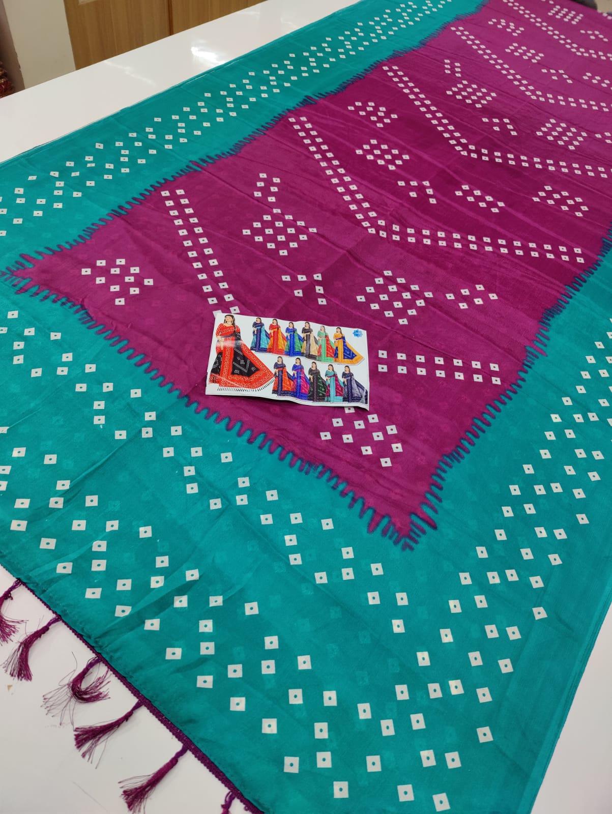 Art silk bandhani saree
