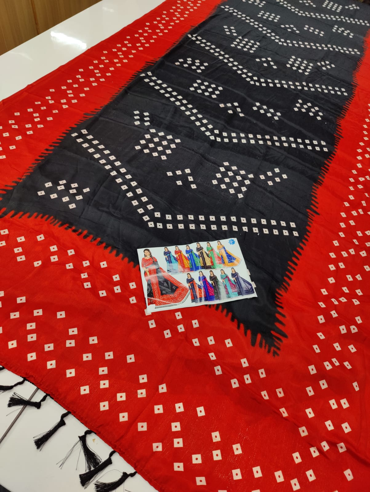 Art silk bandhani saree