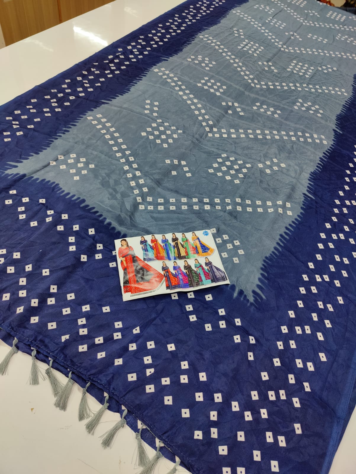 Art silk bandhani saree