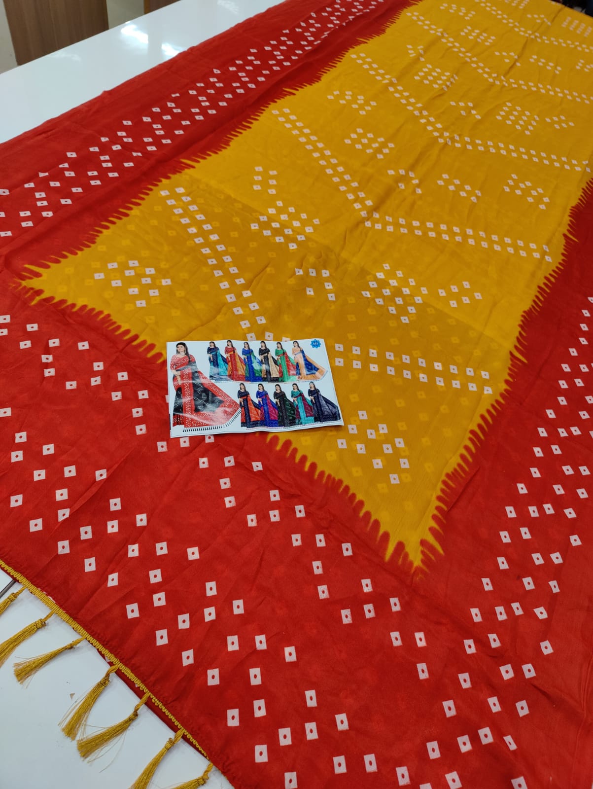 Art silk bandhani saree