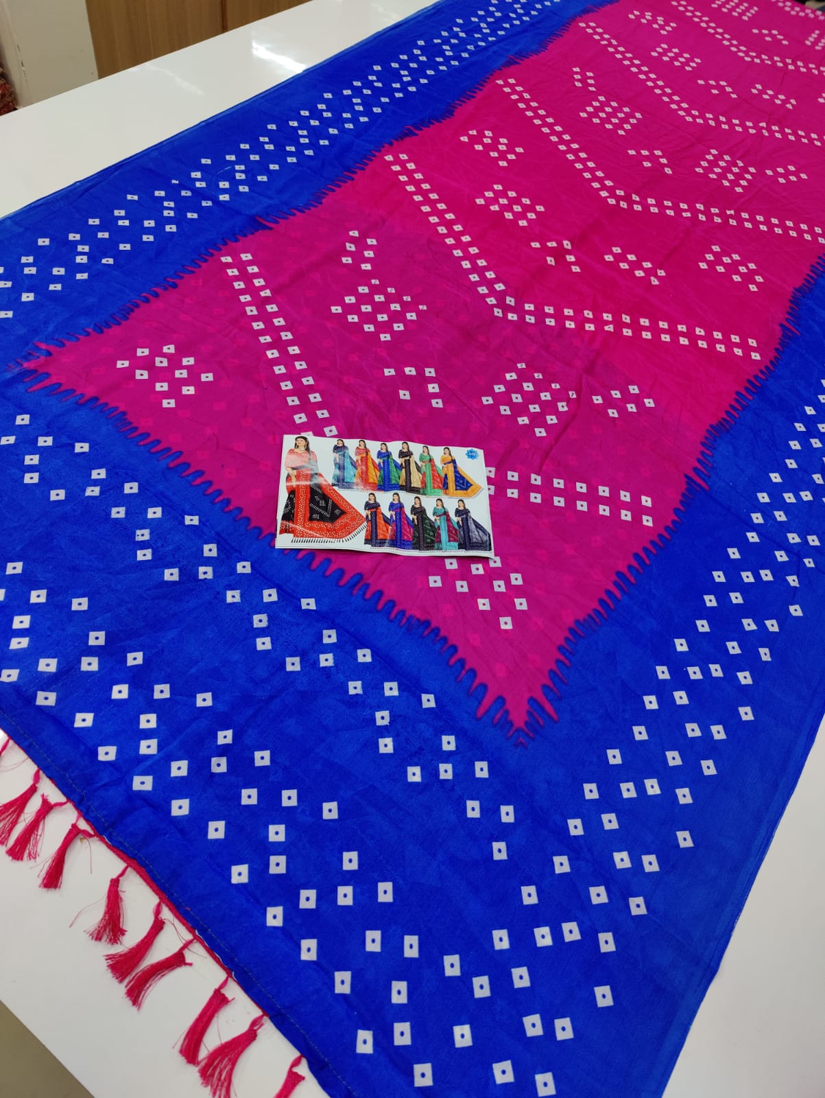 Art silk bandhani saree