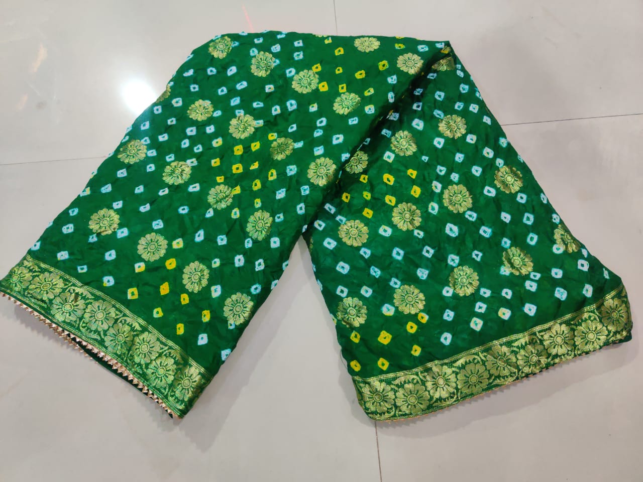 Pure Dolar Buti Tapeta Silk Zari Gotapatti Work Saree, IR