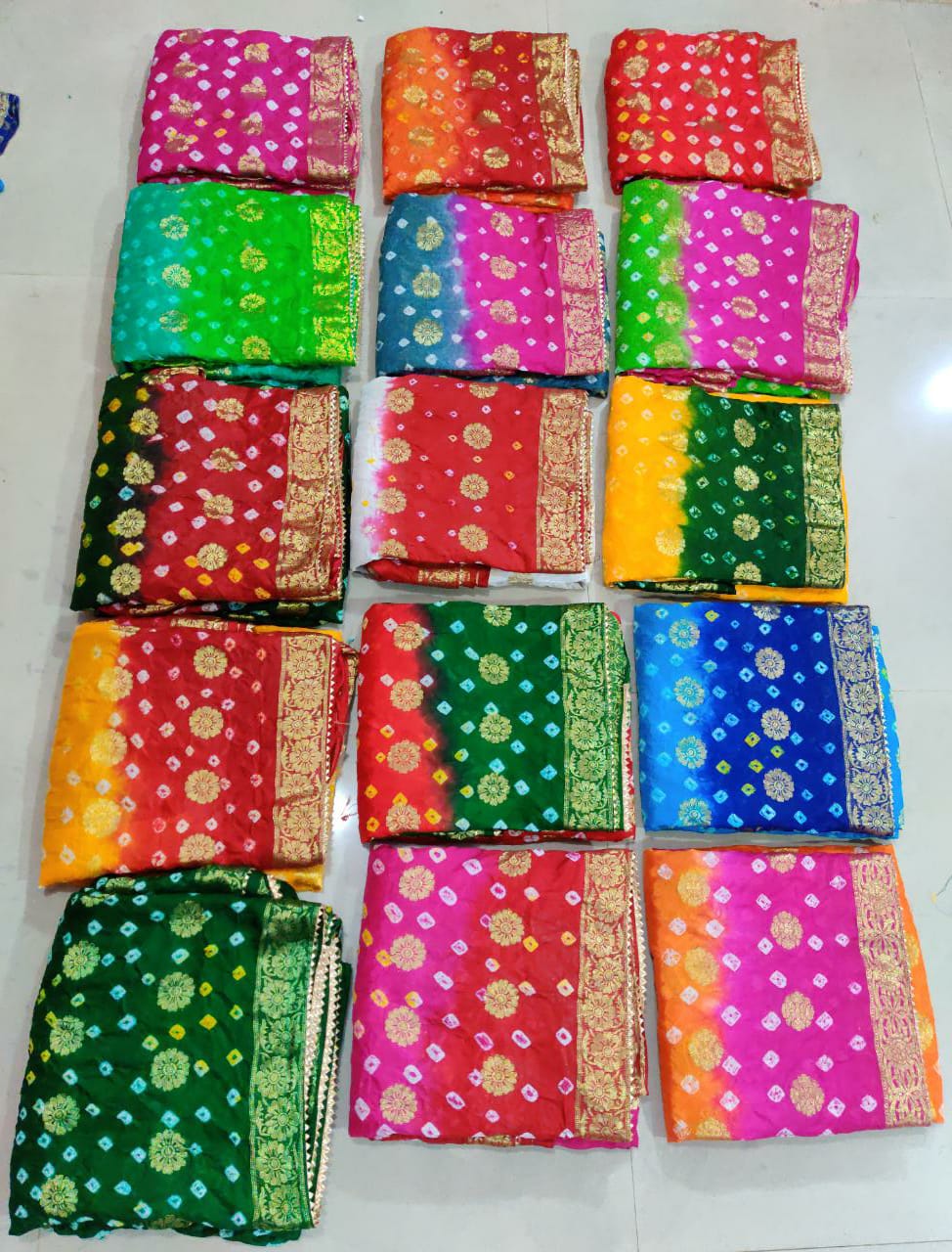 Pure Dolar Buti Tapeta Silk Zari Gotapatti Work Saree, IR