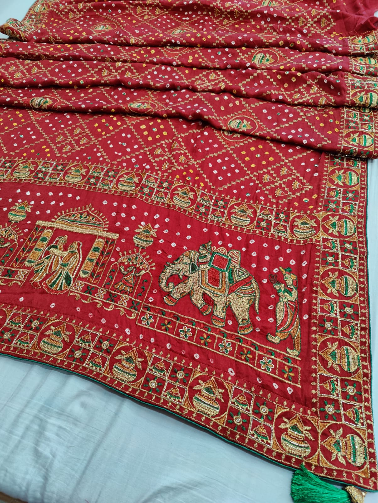 Gaji silk 2025 bandhani sarees price