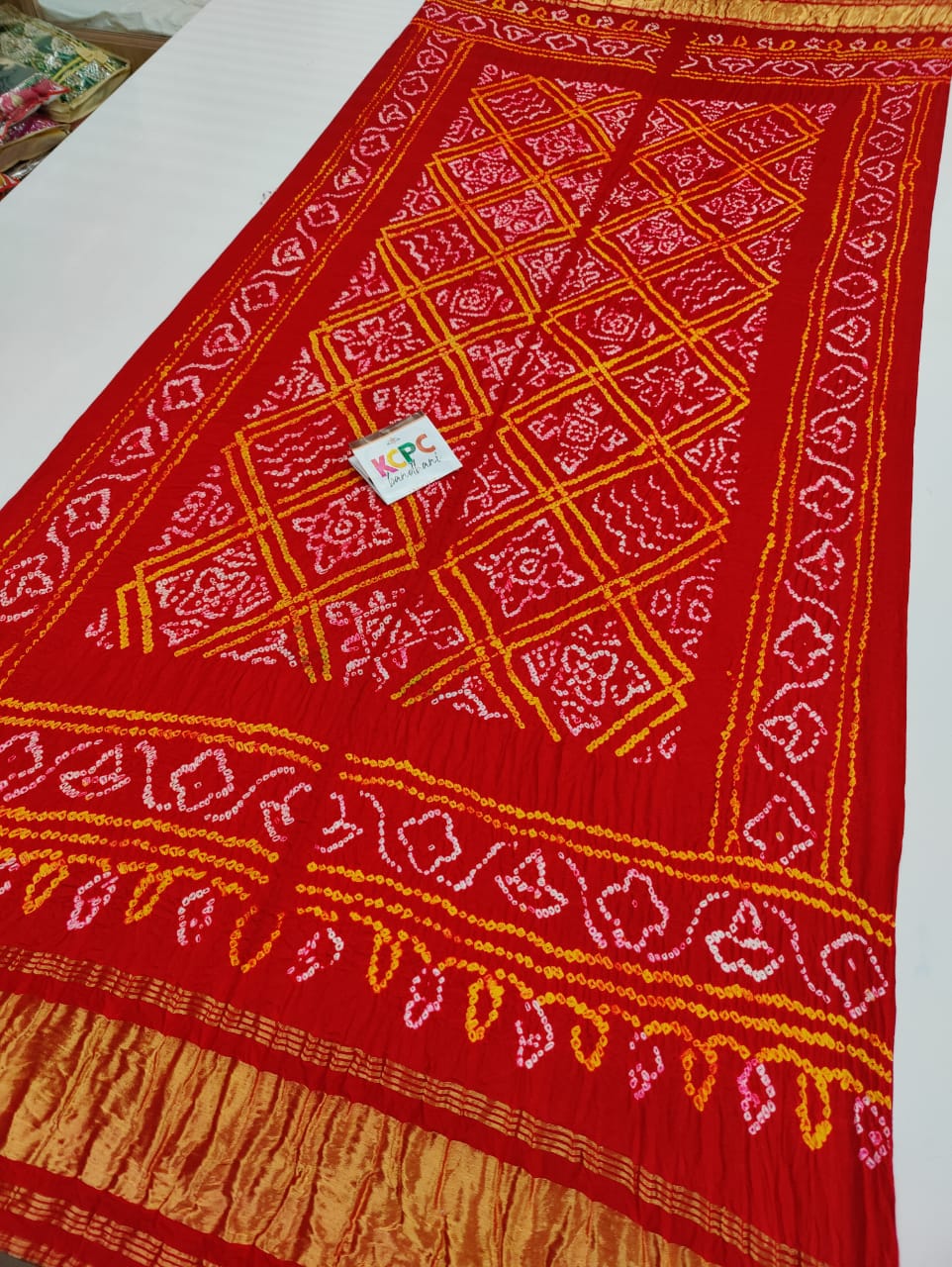 Pure Gaji Silk Bandhani Ambadal And Ghat Dupattas Nr Kcpc Dupatta