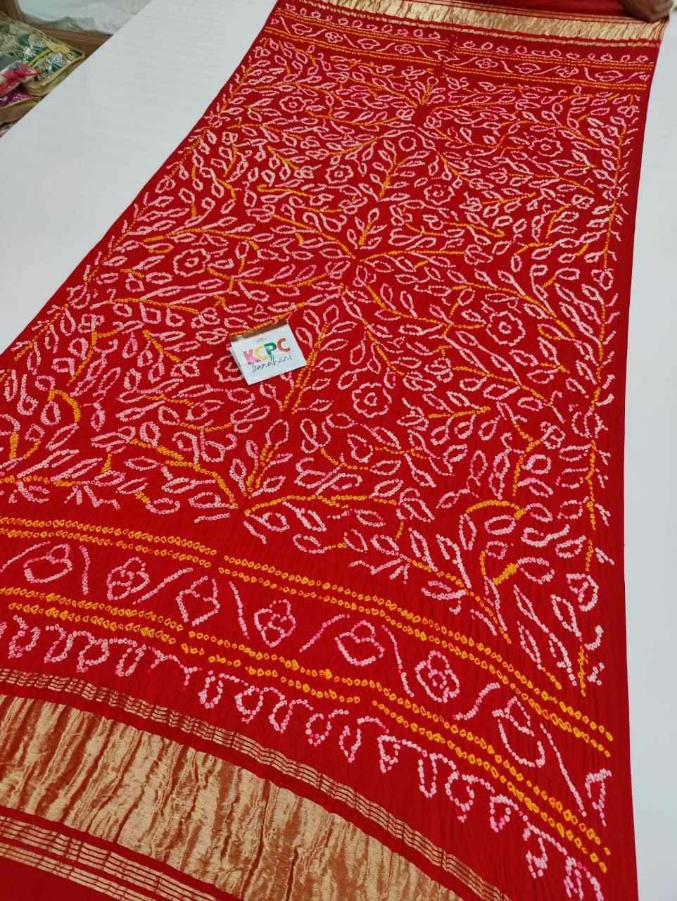 Pure Gaji Silk Bandhani Ambadal And Ghat Dupattas Nr Kcpc Dupatta
