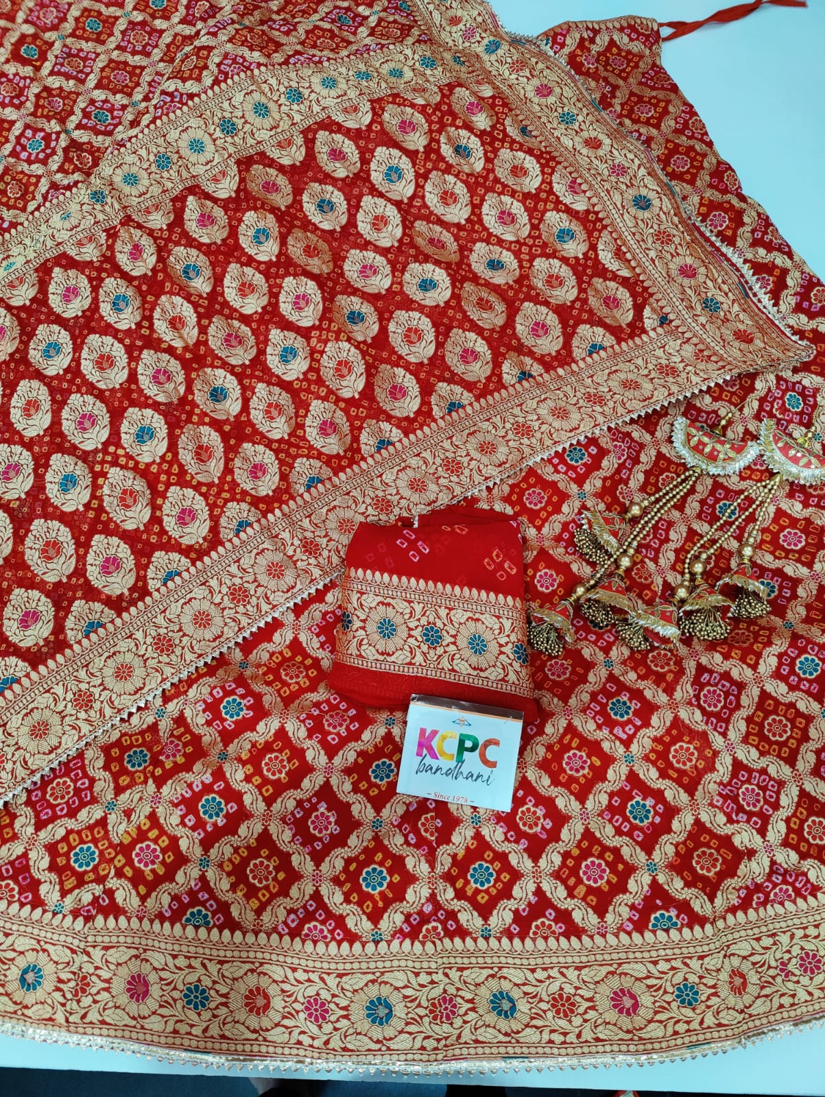 Lpure Khaddi Upada Jangla Neemzari Bandhani Meenakari Lehenga Chunni Set Nr Kc